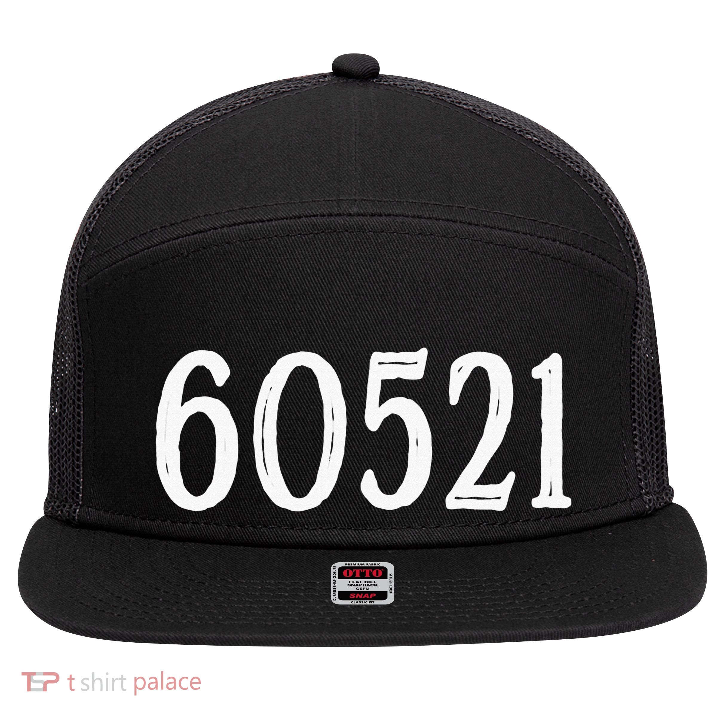 60521 Hinsdale Illinois Zip Code 7 Panel Mesh Trucker Snapback Hat