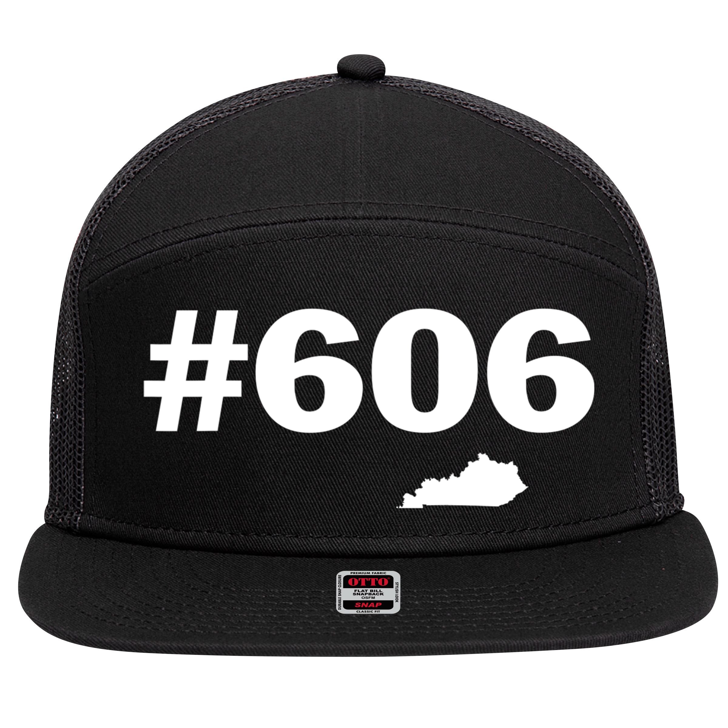 606 Kentucky Map New 7 Panel Mesh Trucker Snapback Hat