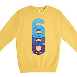 6 Lucky Number 6th Year Birthday Age Sports Team Premium Crewneck Sweatshirt