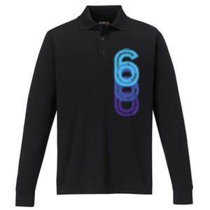 6 Lucky Number 6th Year Birthday Age Sports Team Performance Long Sleeve Polo