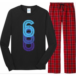 6 Lucky Number 6th Year Birthday Age Sports Team Long Sleeve Pajama Set