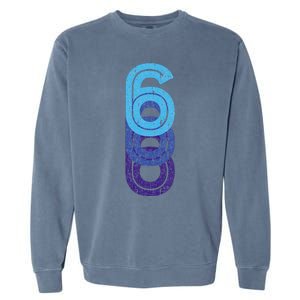 6 Lucky Number 6th Year Birthday Age Sports Team Garment-Dyed Sweatshirt