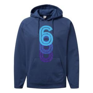 6 Lucky Number 6th Year Birthday Age Sports Team Performance Fleece Hoodie