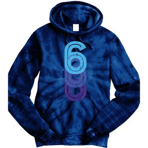 6 Lucky Number 6th Year Birthday Age Sports Team Tie Dye Hoodie