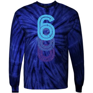 6 Lucky Number 6th Year Birthday Age Sports Team Tie-Dye Long Sleeve Shirt