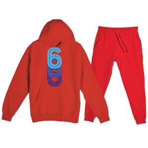 6 Lucky Number 6th Year Birthday Age Sports Team Premium Hooded Sweatsuit Set