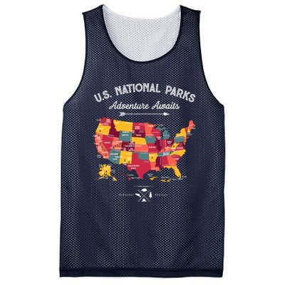 63 National Parks Map Us Park Retro Vintage Camping Hiking Mesh Reversible Basketball Jersey Tank