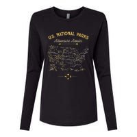 62 National Parks Map Gifts US Park Vintage Camping Hiking Womens Cotton Relaxed Long Sleeve T-Shirt