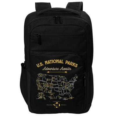62 National Parks Map Gifts US Park Vintage Camping Hiking Impact Tech Backpack