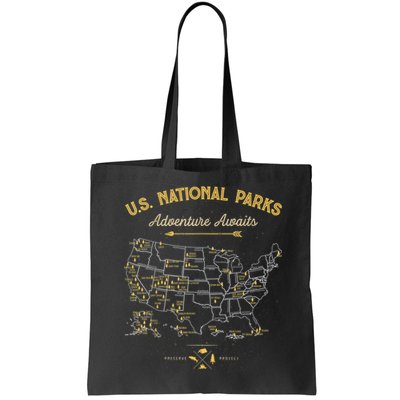 62 National Parks Map Gifts US Park Vintage Camping Hiking Bag