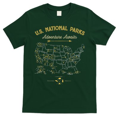 63 National Parks Map US Park Retro Vintage Camping Hiking  T-Shirt