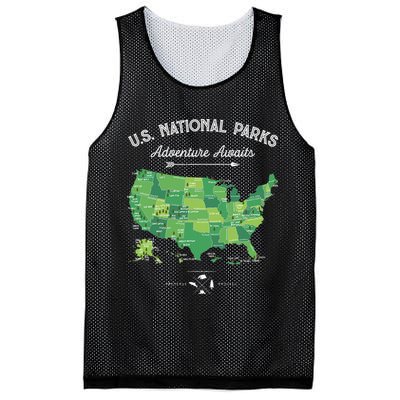 63 National Parks Map US Park Retro Vintage Camping Hiking Mesh Reversible Basketball Jersey Tank