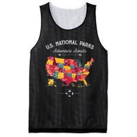 62 National Parks Map Gifts US Park Vintage Camping Hiking Gift Mesh Reversible Basketball Jersey Tank