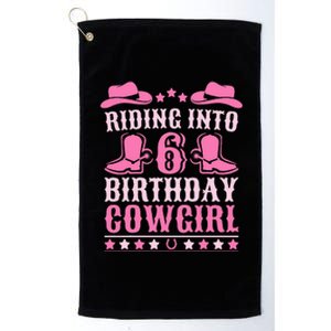 6yr Old Birthday Cowgirl 6 Year Old Girl 6th Birthday Platinum Collection Golf Towel