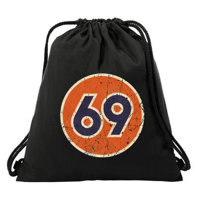 69 Oil Vintage Station Race Number Drawstring Bag