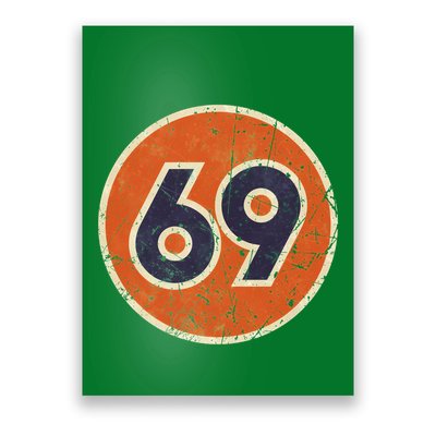 69 Oil Vintage Station Race Number Poster