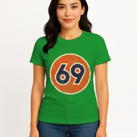 69 Oil Vintage Station Race Number Womens T-Shirt