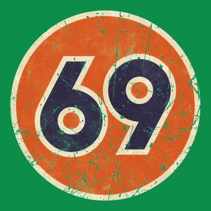69 Oil Vintage Station Race Number Womens T-Shirt