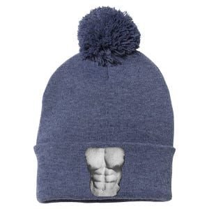 6 Pack Abs Pom Pom 12in Knit Beanie