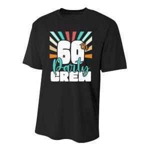 60th Party Crew Birthday Squad Funny 60 Year Old Birthday Youth Performance Sprint T-Shirt