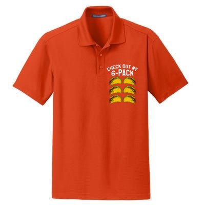 6 Pack Fitness Taco Funny Mexican Gym Top For Taco Lovers Dry Zone Grid Polo