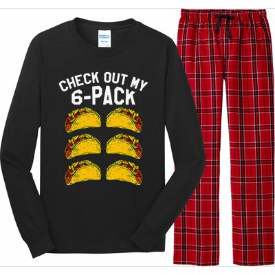 6 Pack Fitness Taco Funny Mexican Gym Top For Taco Lovers Long Sleeve Pajama Set