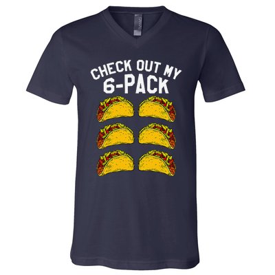 6 Pack Fitness Taco Funny Mexican Gym Top For Taco Lovers V-Neck T-Shirt