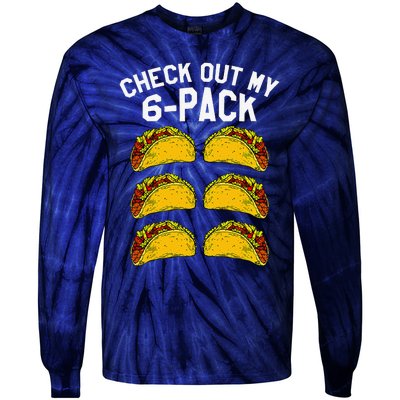 6 Pack Fitness Taco Funny Mexican Gym Top For Taco Lovers Tie-Dye Long Sleeve Shirt