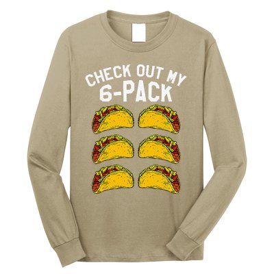 6 Pack Fitness Taco Funny Mexican Gym Top For Taco Lovers Long Sleeve Shirt