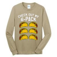 6 Pack Fitness Taco Funny Mexican Gym Top For Taco Lovers Tall Long Sleeve T-Shirt