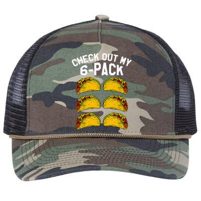 6 Pack Fitness Taco Funny Mexican Gym Top for Taco Lovers Retro Rope Trucker Hat Cap