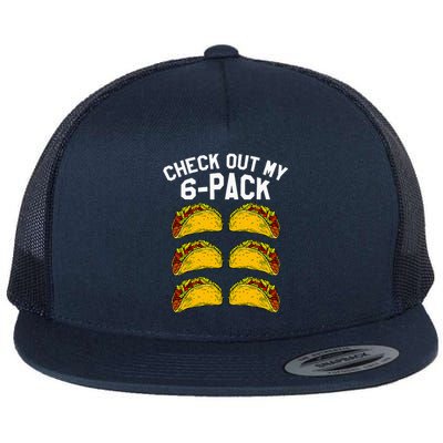 6 Pack Fitness Taco Funny Mexican Gym Top for Taco Lovers Flat Bill Trucker Hat