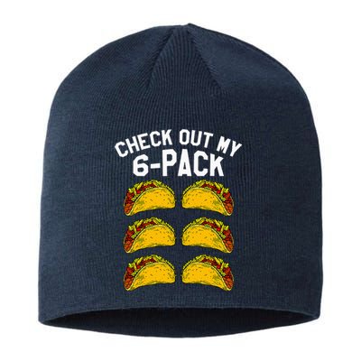 6 Pack Fitness Taco Funny Mexican Gym Top for Taco Lovers Sustainable Beanie