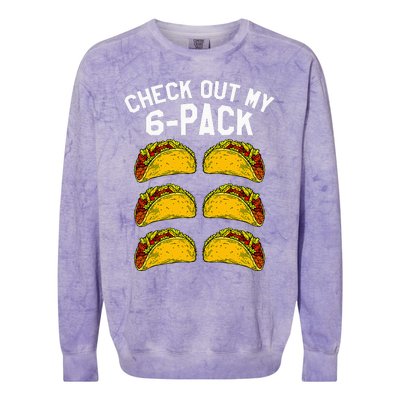 6 Pack Fitness Taco Funny Mexican Gym Top for Taco Lovers Colorblast Crewneck Sweatshirt