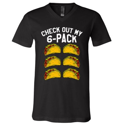 6 Pack Fitness Taco Funny Mexican Gym Top for Taco Lovers V-Neck T-Shirt