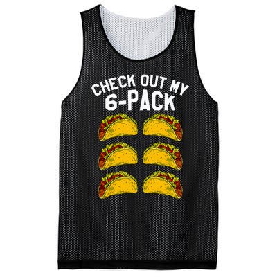 6 Pack Fitness Taco Funny Mexican Gym Top for Taco Lovers Mesh Reversible Basketball Jersey Tank