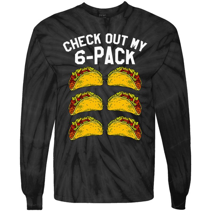 6 Pack Fitness Taco Funny Mexican Gym Top for Taco Lovers Tie-Dye Long Sleeve Shirt