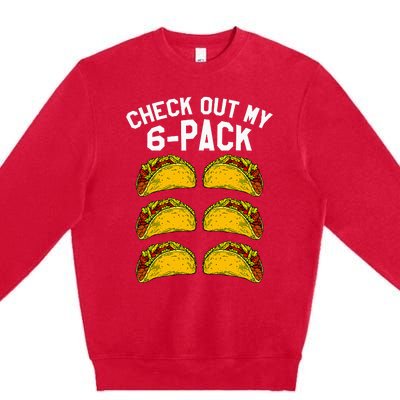 6 Pack Fitness Taco Funny Mexican Gym Top for Taco Lovers Premium Crewneck Sweatshirt