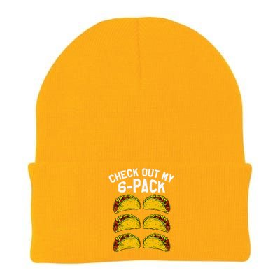 6 Pack Fitness Taco Funny Mexican Gym Top For Taco Lovers Knit Cap Winter Beanie