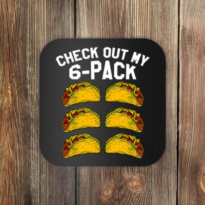 6 Pack Fitness Taco Funny Mexican Gym Top For Taco Lovers Coaster