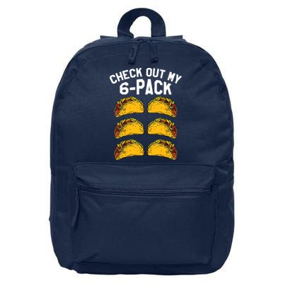 6 Pack Fitness Taco Funny Mexican Gym Top For Taco Lovers 16 in Basic Backpack
