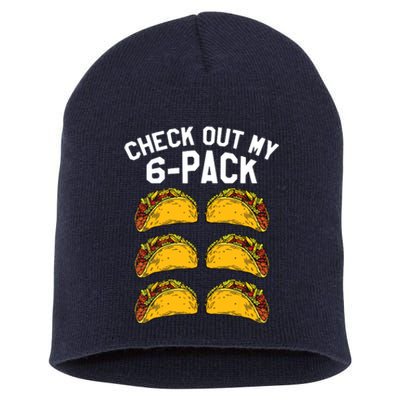 6 Pack Fitness Taco Funny Mexican Gym Top For Taco Lovers Short Acrylic Beanie