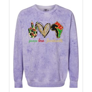 6mx Peace Love Juneteenth Of June 19 1865 African American Cute Gift Colorblast Crewneck Sweatshirt