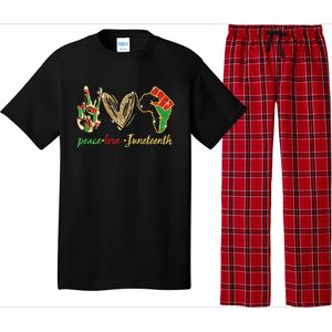 6mx Peace Love Juneteenth Of June 19 1865 African American Cute Gift Pajama Set