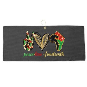 6mx Peace Love Juneteenth Of June 19 1865 African American Cute Gift Large Microfiber Waffle Golf Towel