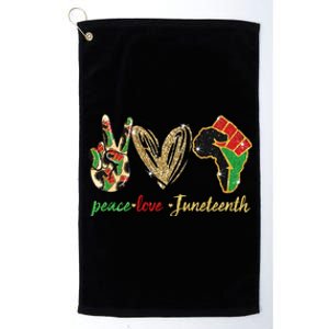 6mx Peace Love Juneteenth Of June 19 1865 African American Cute Gift Platinum Collection Golf Towel