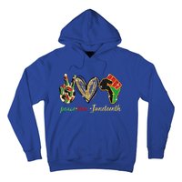 6mx Peace Love Juneteenth Of June 19 1865 African American Cute Gift Hoodie