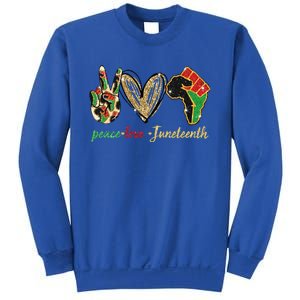 6mx Peace Love Juneteenth Of June 19 1865 African American Cute Gift Sweatshirt