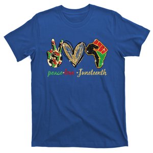 6mx Peace Love Juneteenth Of June 19 1865 African American Cute Gift T-Shirt