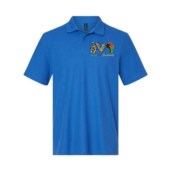 6mx Peace Love Juneteenth Of June 19 1865 African American Cute Gift Softstyle Adult Sport Polo